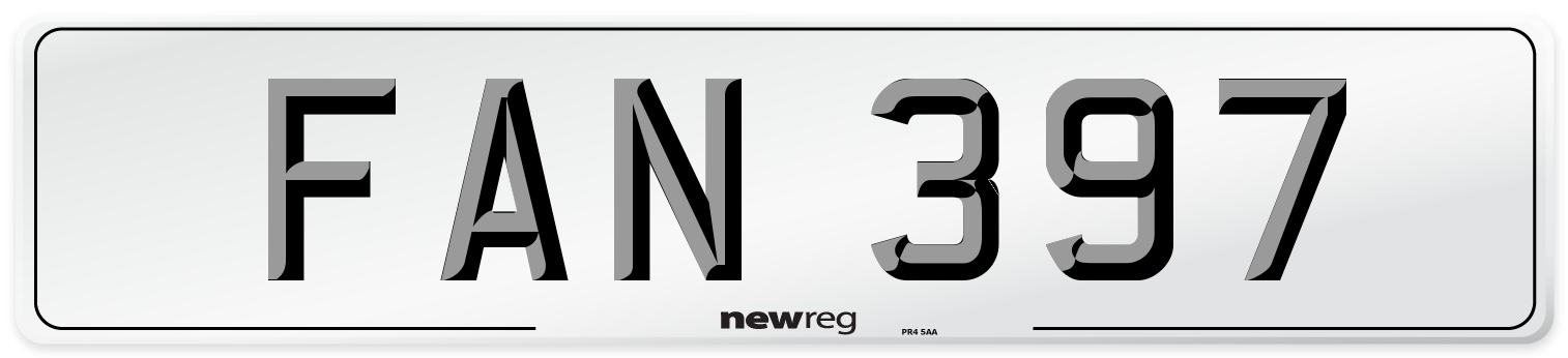 FAN 397 Number Plate from New Reg